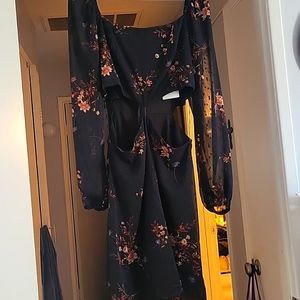 Forever 21 Floral Cutout Mini Dress